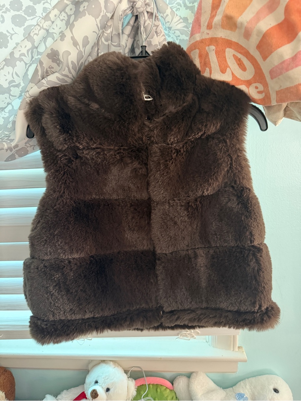 Plush Faux Fur Vest in Rich Chocolate Brown